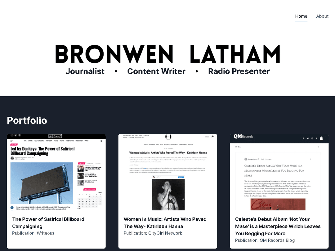 Journalist Portfolio Website